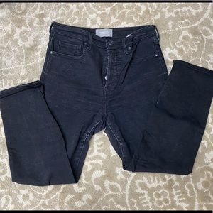 Everlane high rise slim straight black jean - ankle length